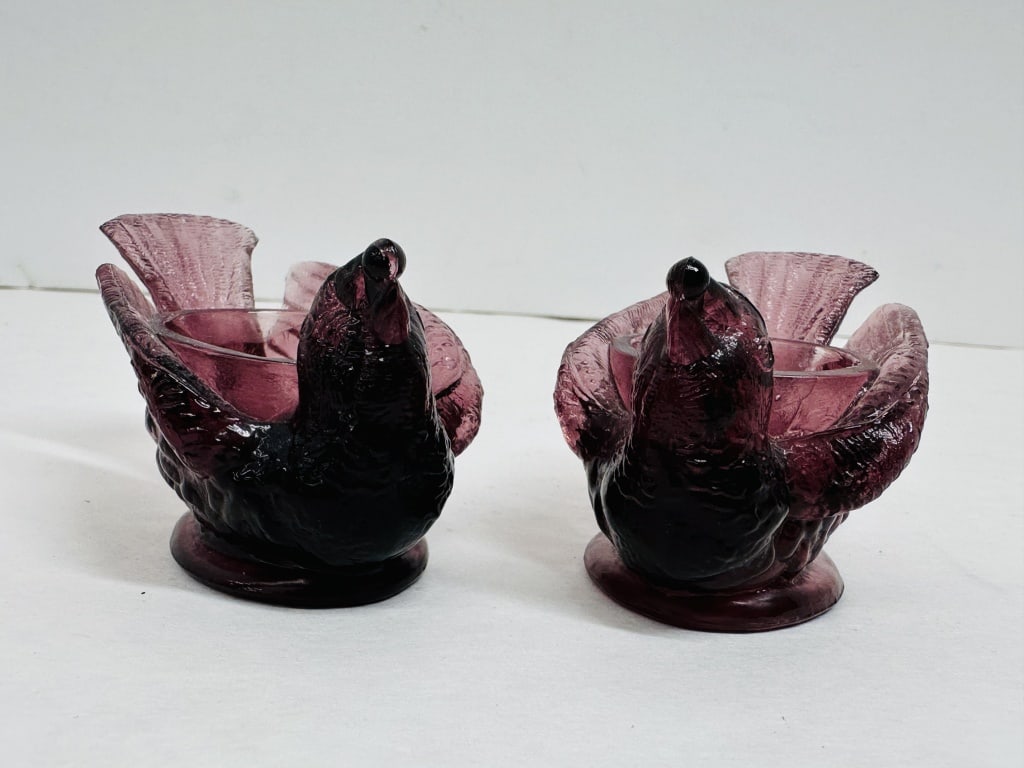 BOYD AMETHYST GLASS BIRD AND BERRY SALTS (1 of 5)