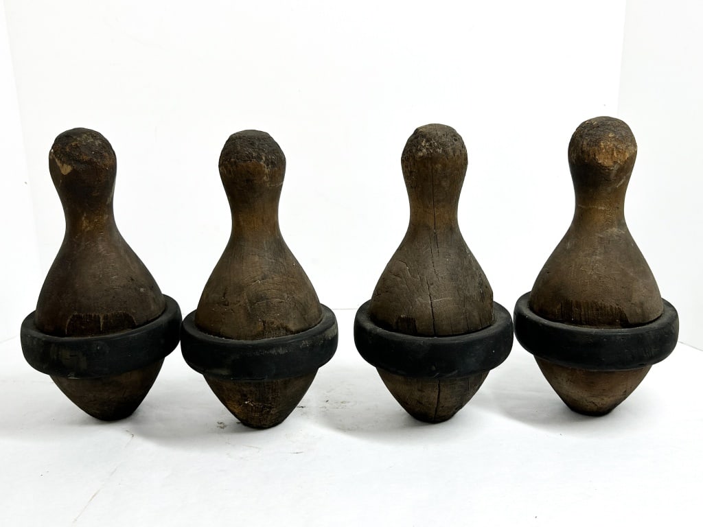 VINTAGE WOOD AND RUBBER DUCKPINS (1 of 3)