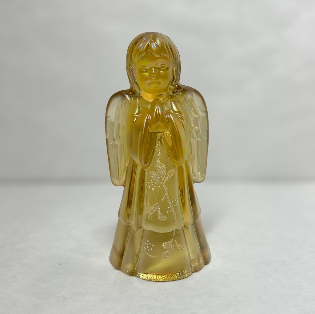 FENTON GOLD IRIDESCENT GLASS ANGEL (1 of 6)