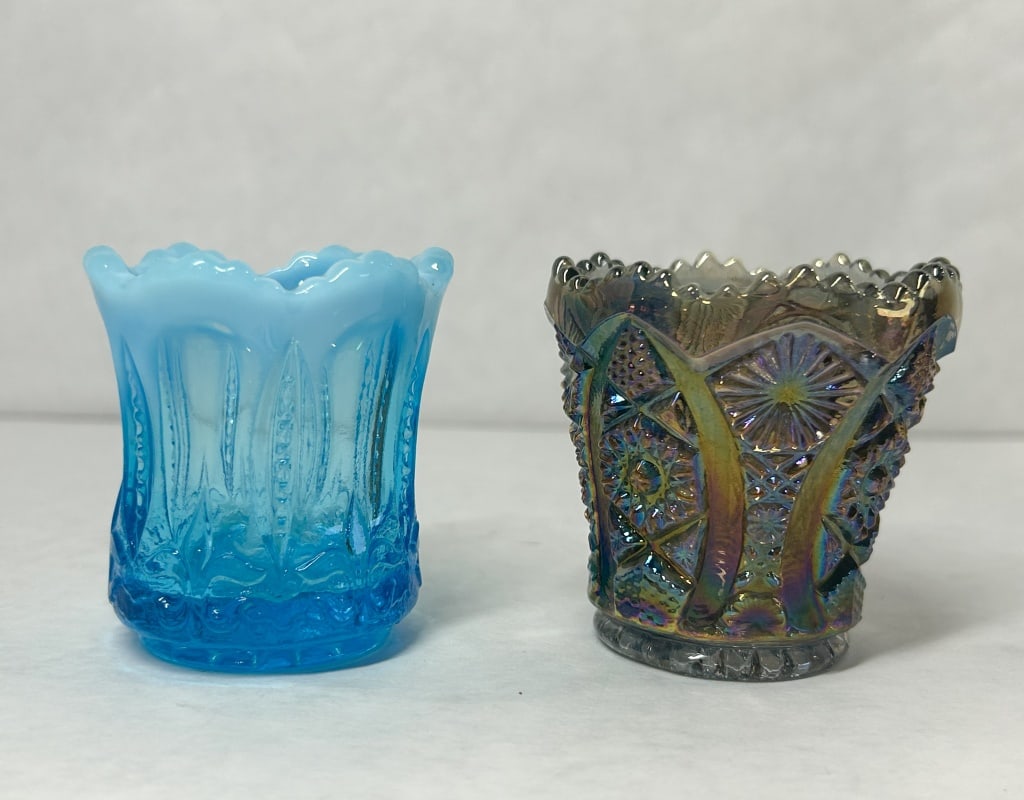 IMPERIAL AND OPALESCENT GLASS TOOTHPICK HOLDERS (1 of 9)