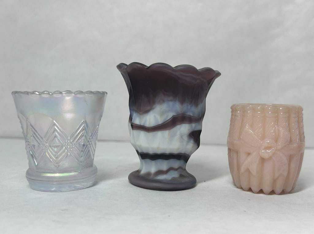 IMPERIAL AND SLAG GLASS TOOTHPICK HOLDERS (1 of 8)
