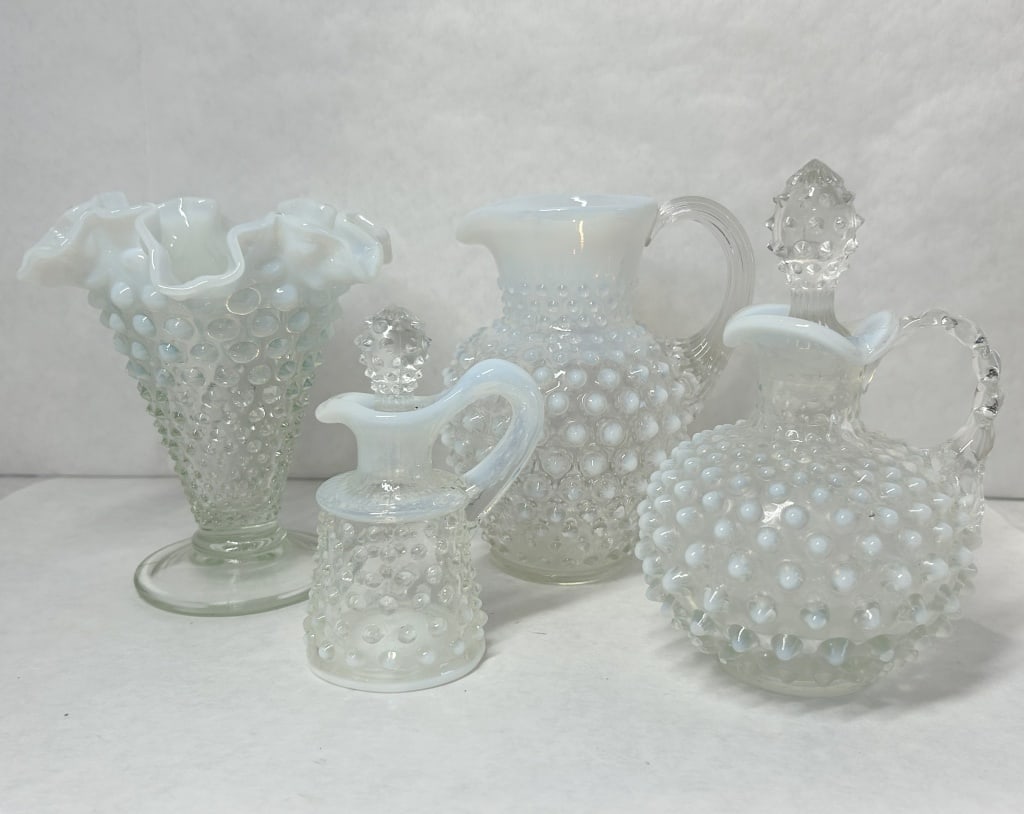 FENTON FRENCH OPALESCENT HOBNAIL GLASSWARE, MID-20TH CENTURY (1 of 14)