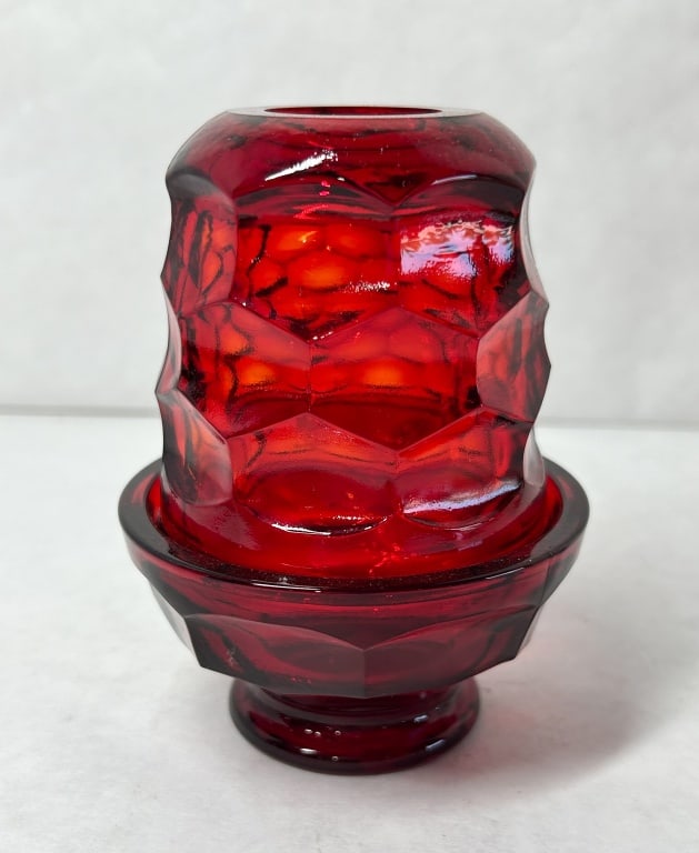 MOSSER GLASS RUBY FAIRY LAMP (1 of 5)