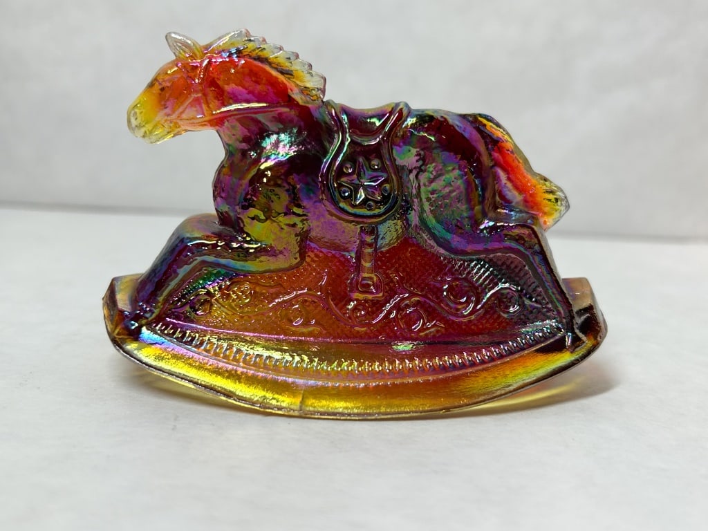 BOYD'S CARNIVAL GLASS ROCKING HORSE, 1981 (1 of 7)