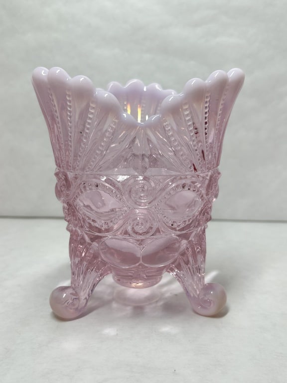MOSSER PINK OPALESCENT PRESSED GLASS SPOONER (1 of 4)