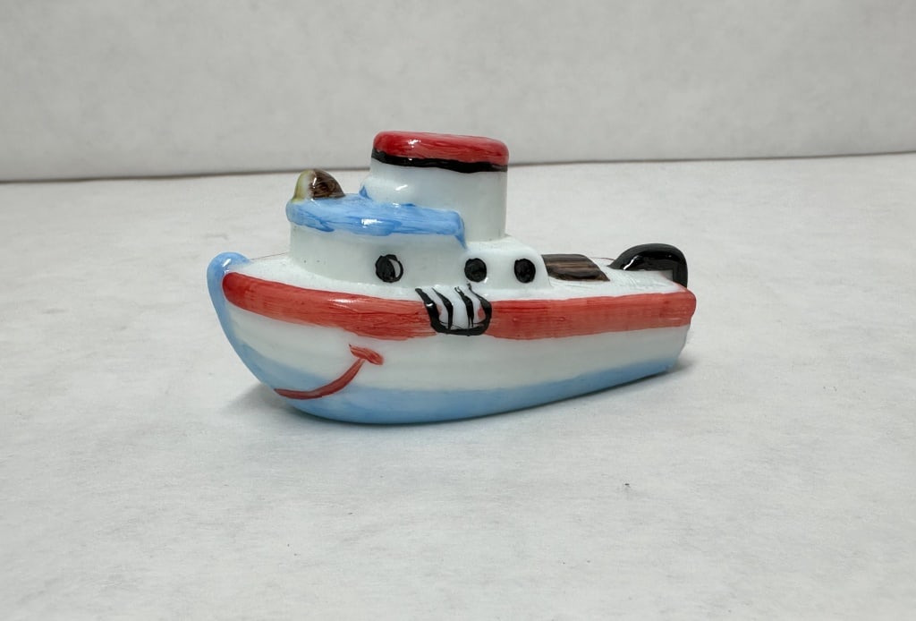 BOYD TEDDY TUGBOAT HAND-PAINTED: Hand-painted