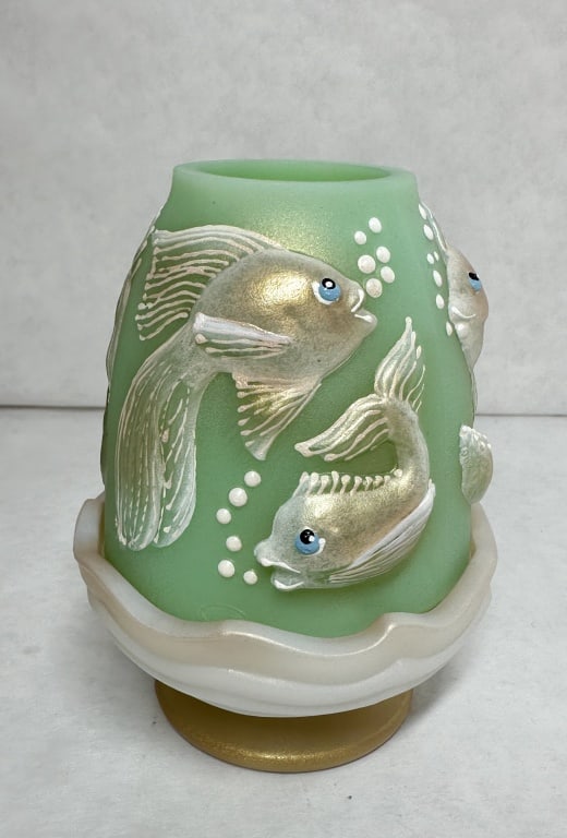 RARE FENTON ATLANTIS GLASS FAIRY LAMP 2026 SPINDLER 5/5 (1 of 5)