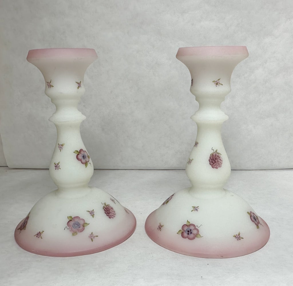 FENTON BLOSSOMS AND BERRIES CANDLESTICKS (1 of 4)