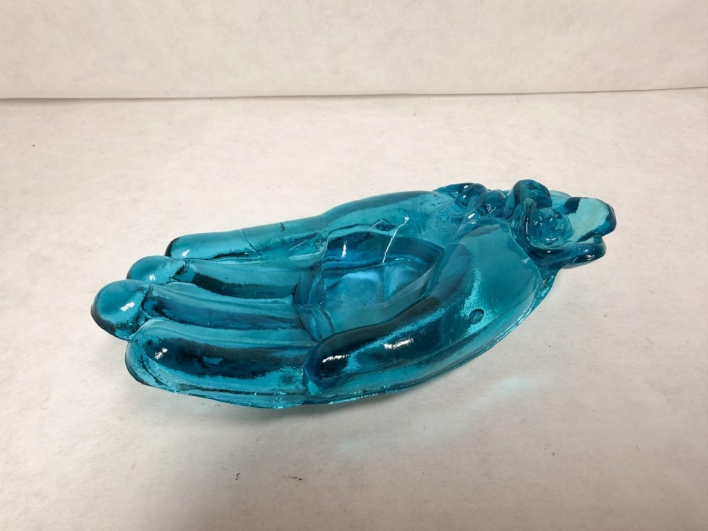 BOYD URANIUM GLASS HAND DISH, 1998 (1 of 5)