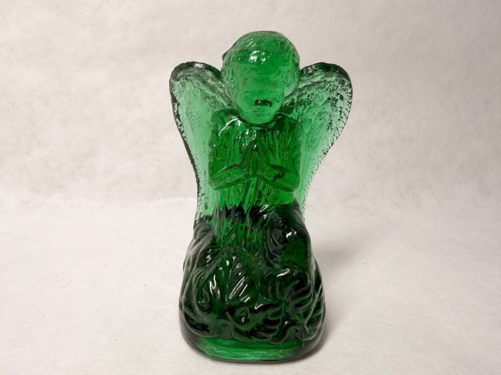 BOYD EMERALD GREEN GLASS ANGEL (1 of 6)