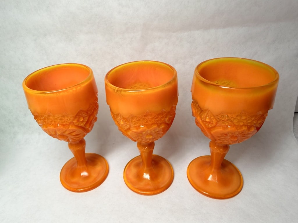 BOYD ORANGE GOBLETS - 2