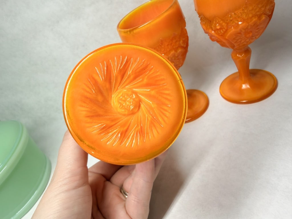 BOYD ORANGE GOBLETS - 4