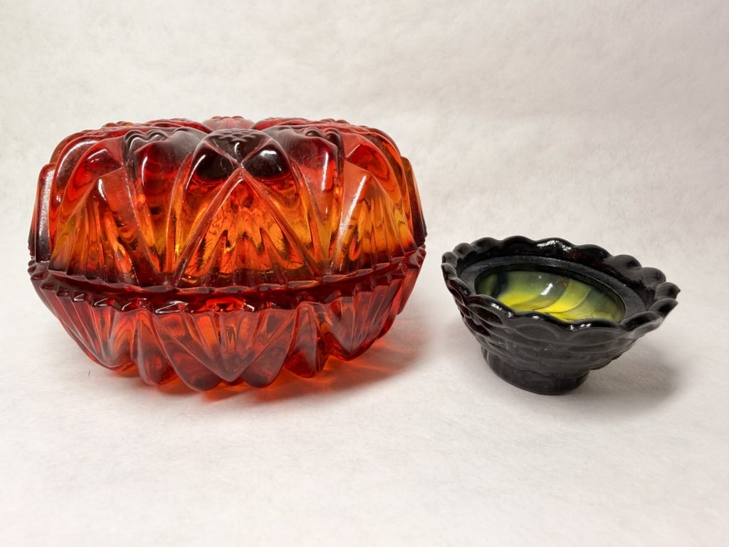 BOYD AMBERINA AND SLAG GLASS, C.1960: .