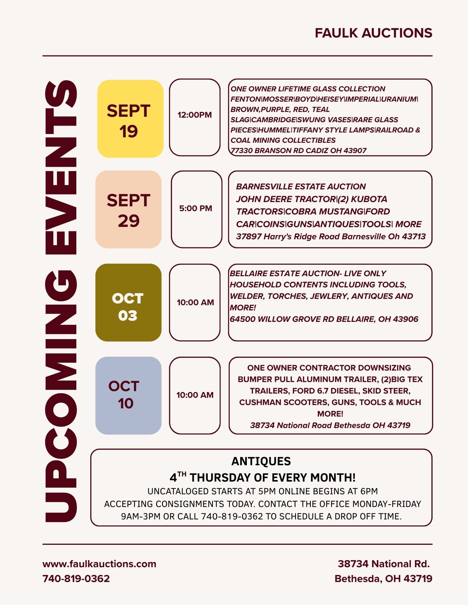 UPCOMING EVENTS: .