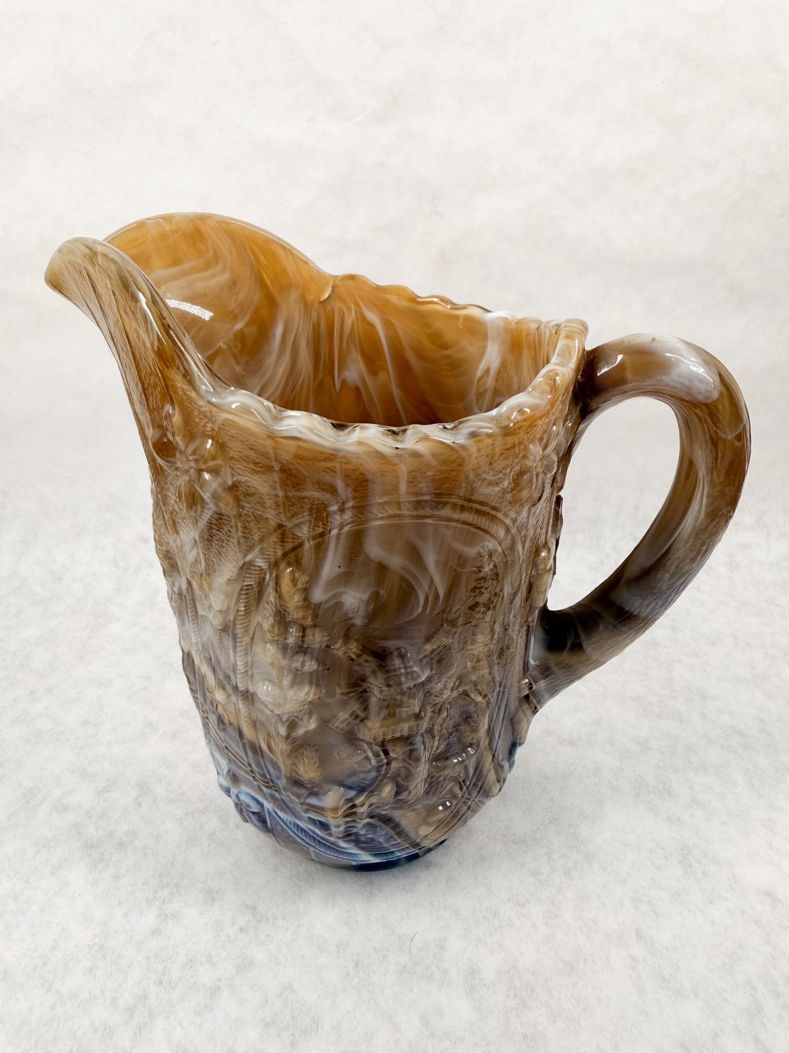 IMPERIAL WINDMILL PATTERN CARAMEL SLAG PITCHER - 4