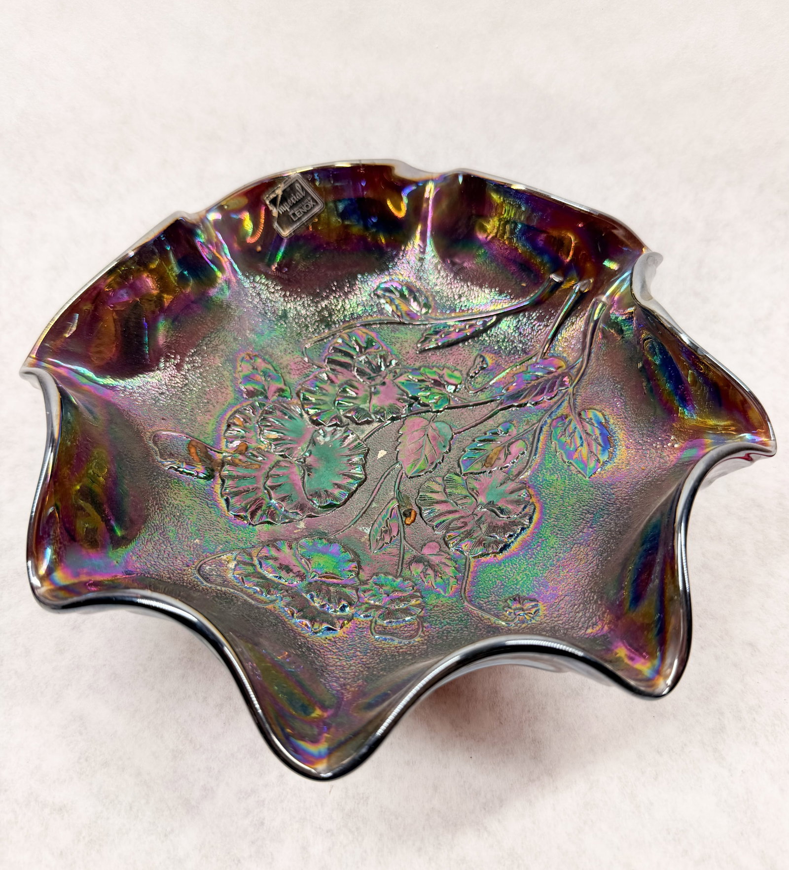 IMPERIAL CARNIVAL GLASS BOWL, 1970S (1 of 6)
