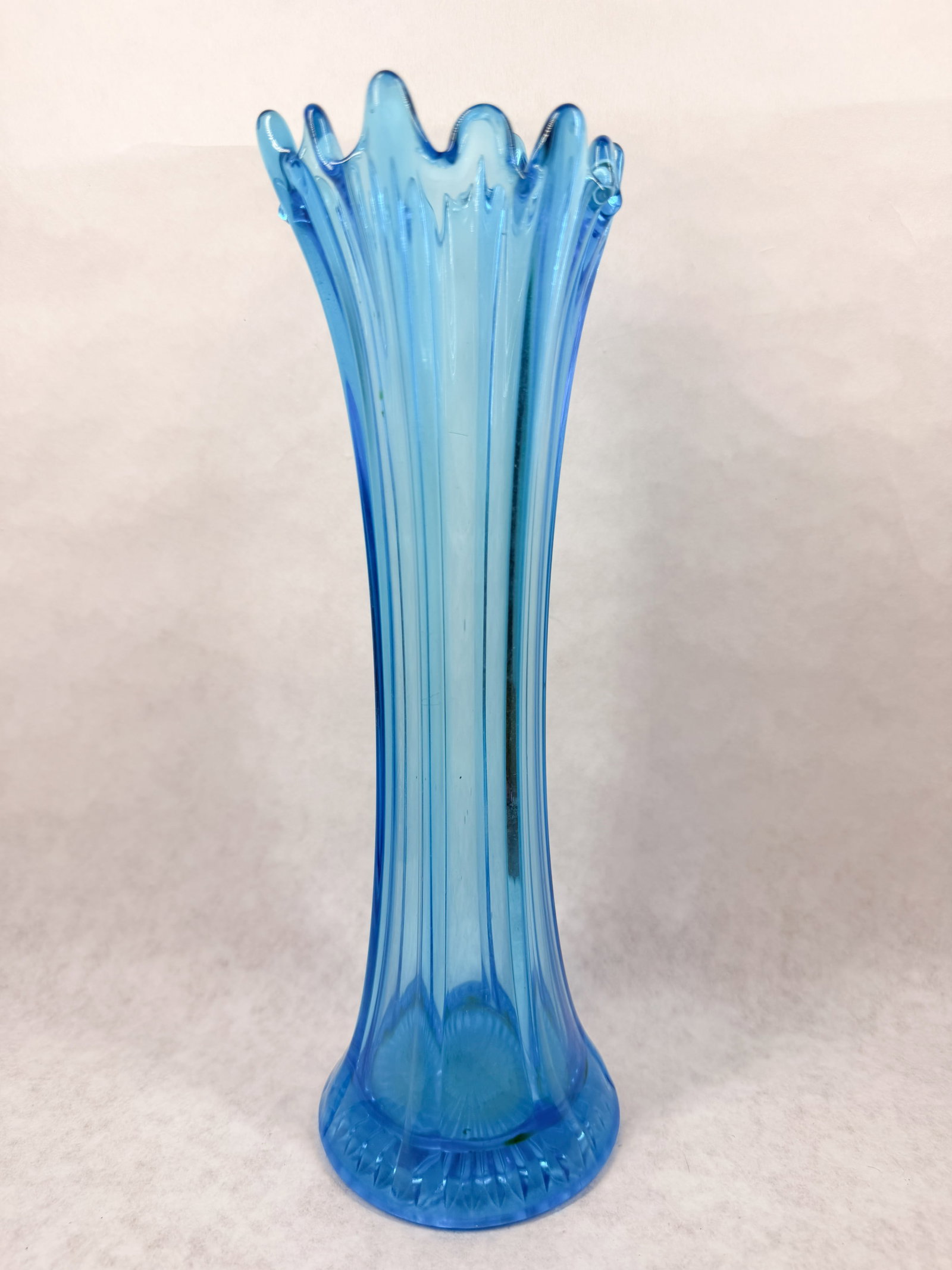 BLUE TRANSLUCENT SWUNG VASE (1 of 8)