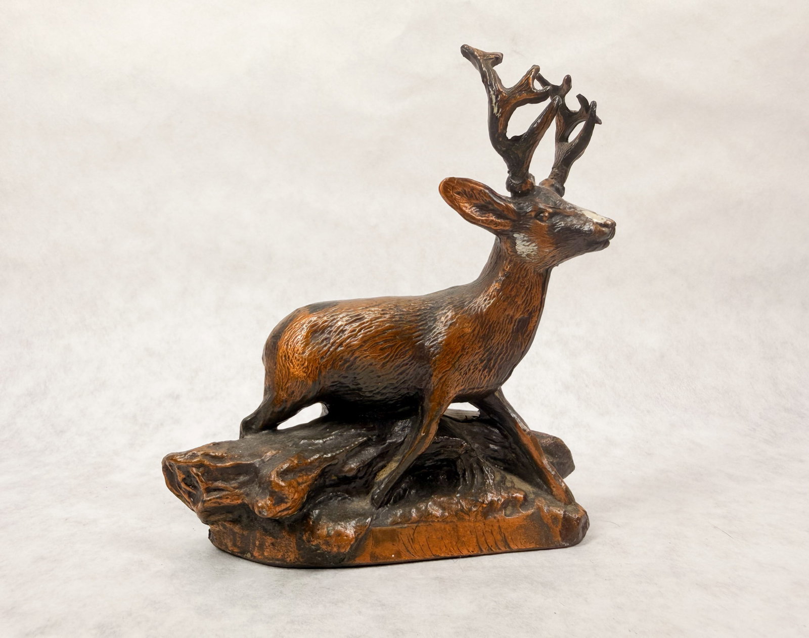 COPPER-FLASHED SPELTER STAG SCULPTURE (1 of 4)