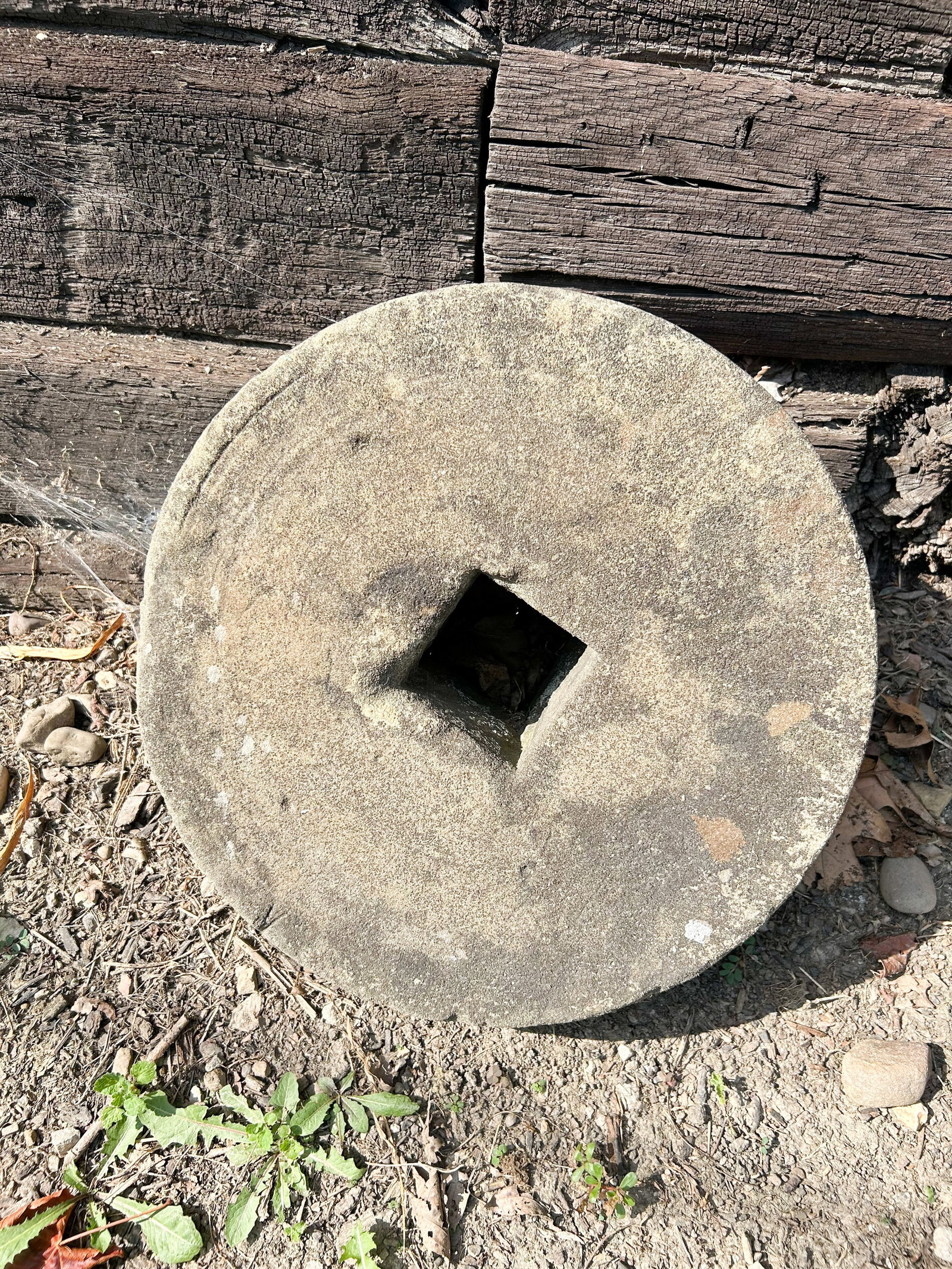 SANDSTONE GRINDING MILLSTONE, ANTIQUE (1 of 2)