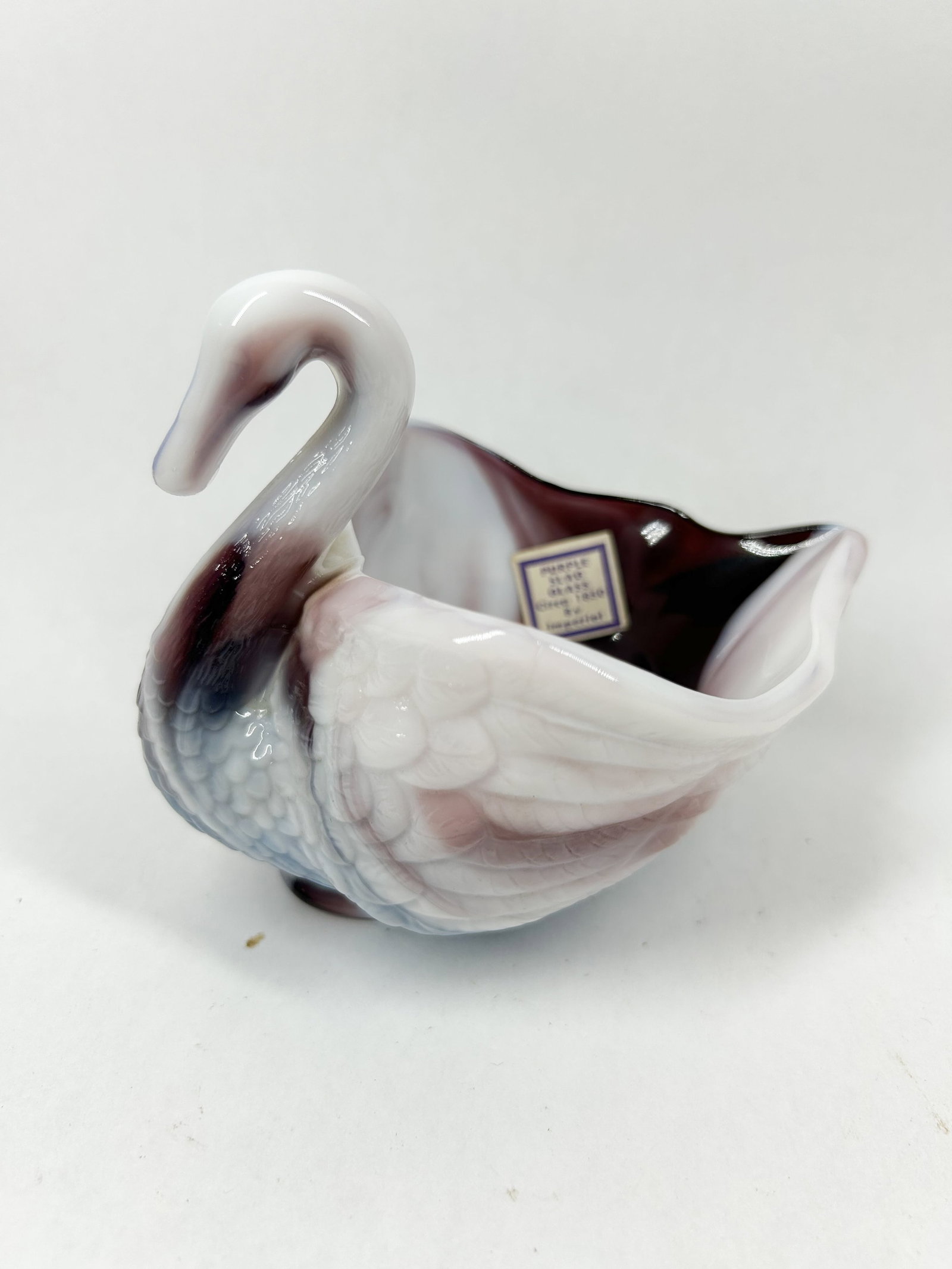 IMPERIAL PURPLE SLAG GLASS SWAN, CIRCA 1890 (1 of 4)