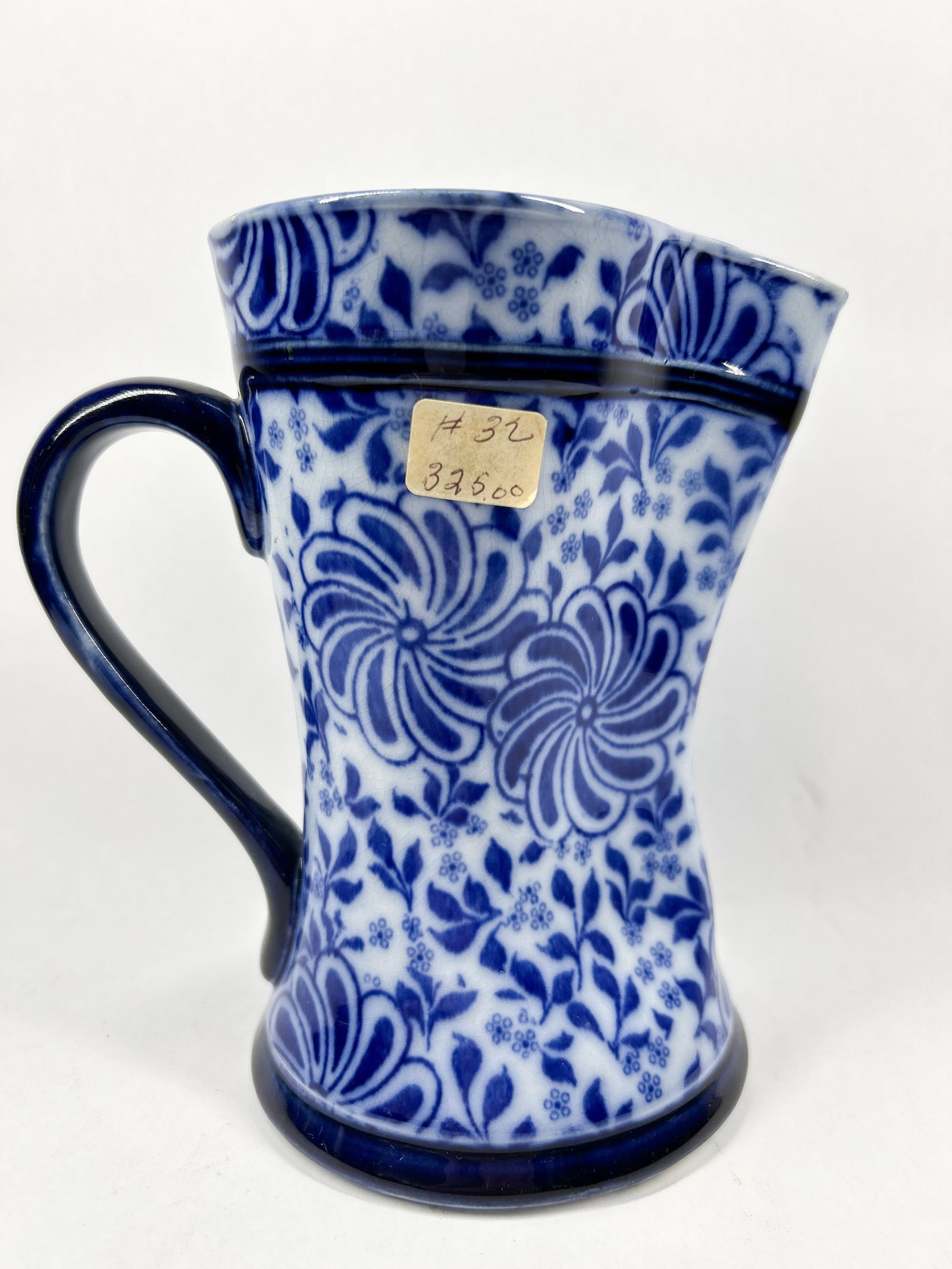 FLOW BLUE EARTHENWARE PITCHER (1 of 3)