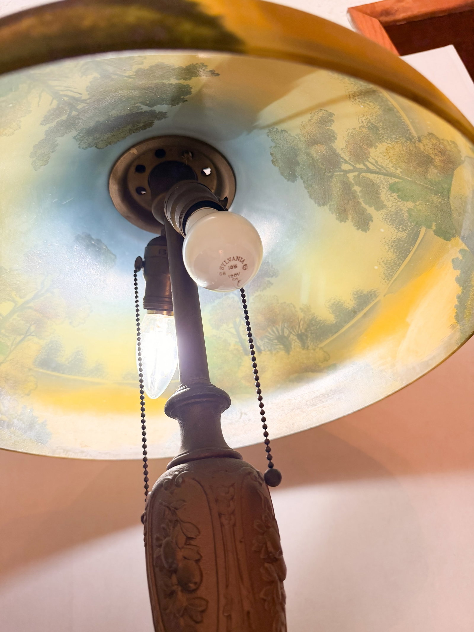 REVERSE PAINTED GLASS TABLE LAMP - 6