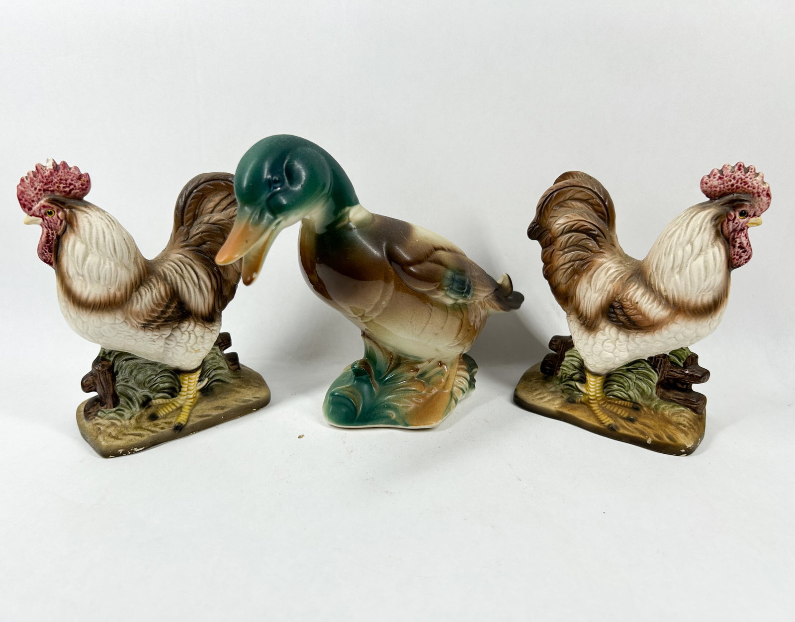 TRIO OF GLAZED CERAMIC BIRD FIGURINES (1 of 3)