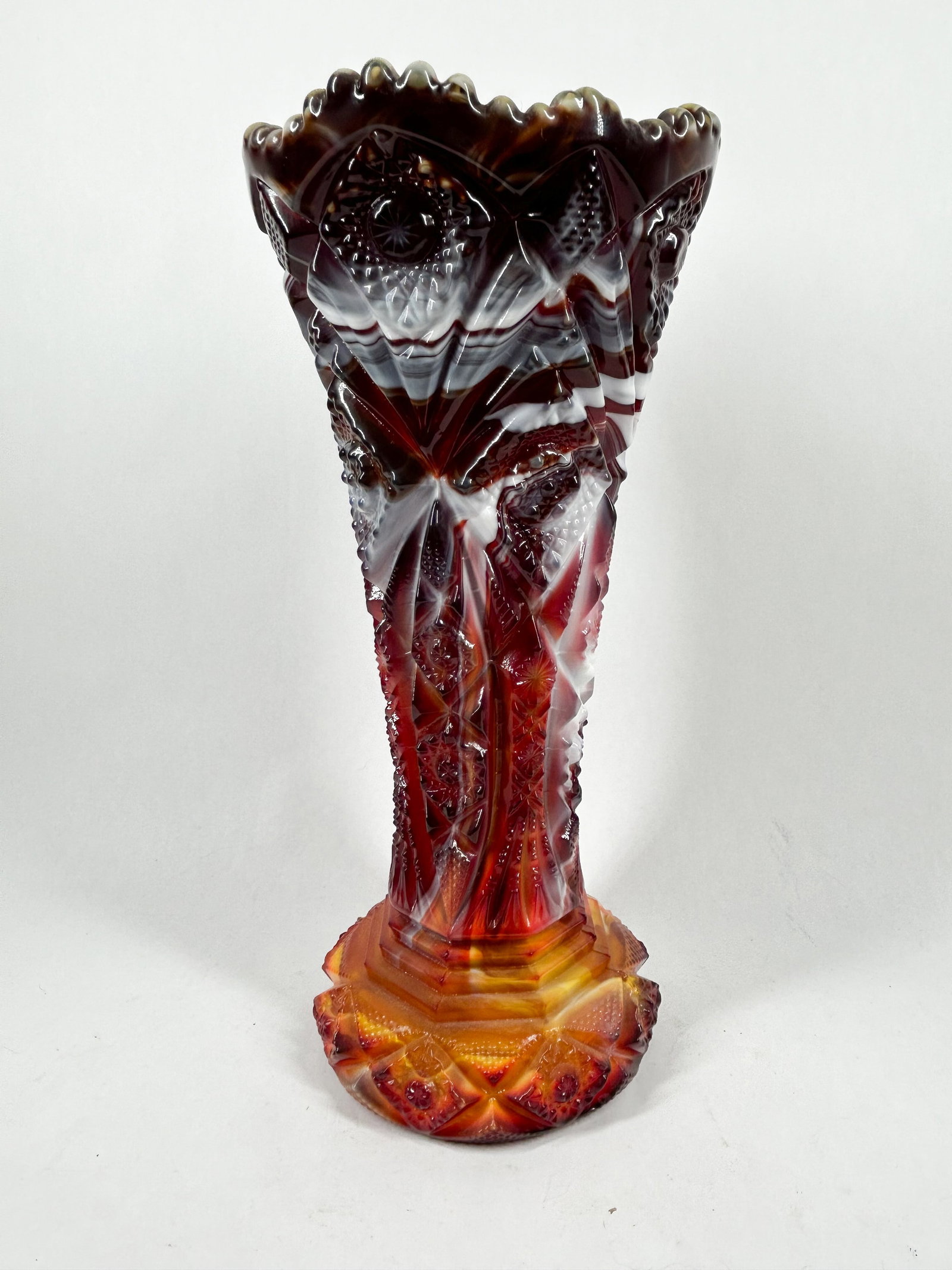IMPERIAL GLASS SLAG AMBERINA VASE, 1951-1972 (1 of 4)