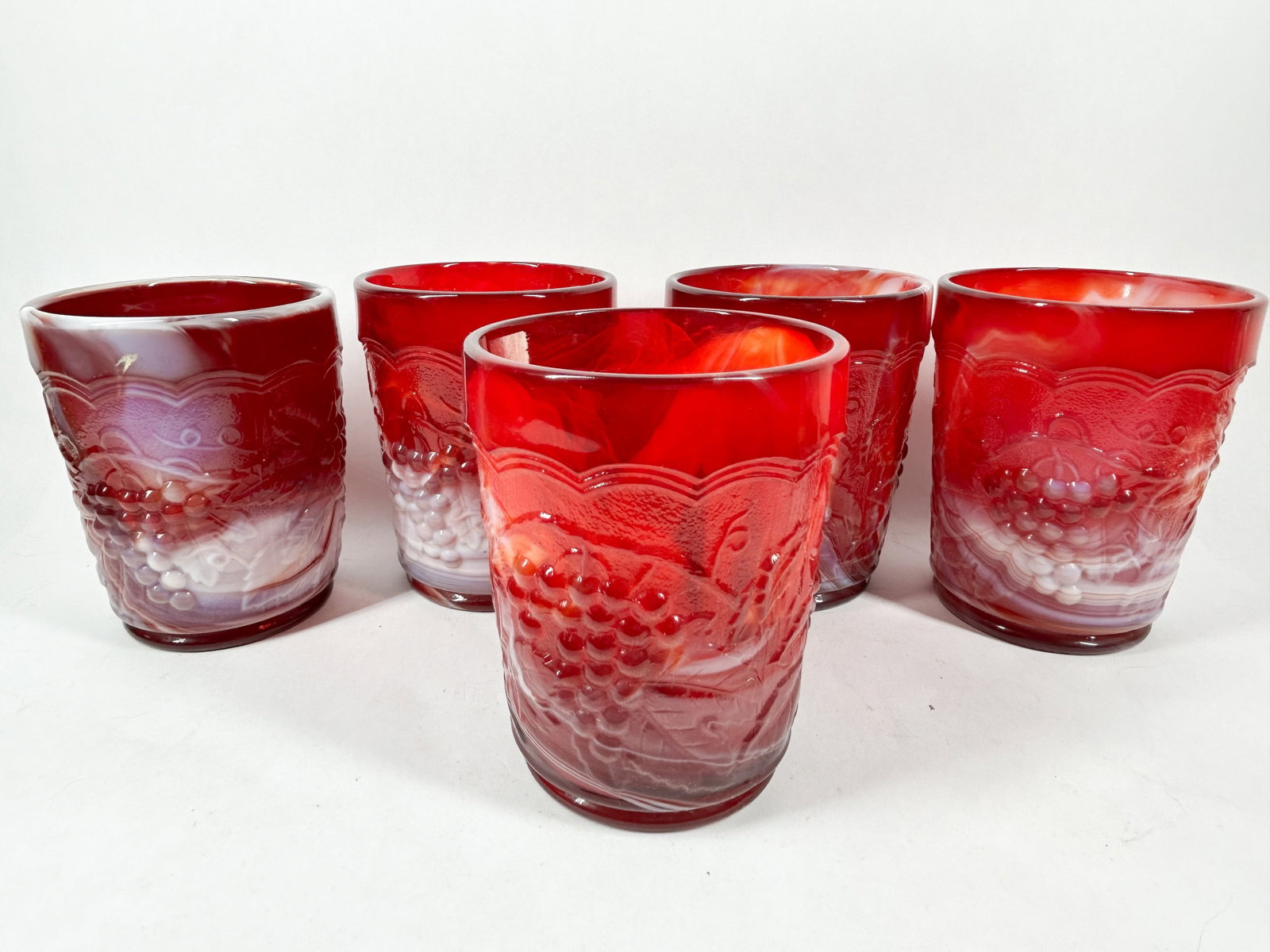 IMPERIAL RED SLAG GLASS TUMBLERS (1 of 5)