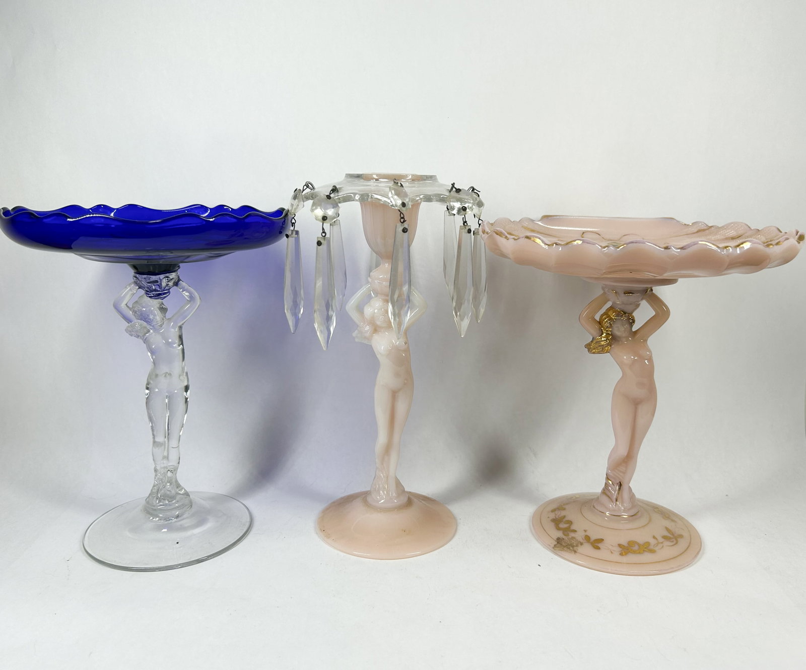 THREE ART DECO NUDE GLASS ITEMS (1 of 15)