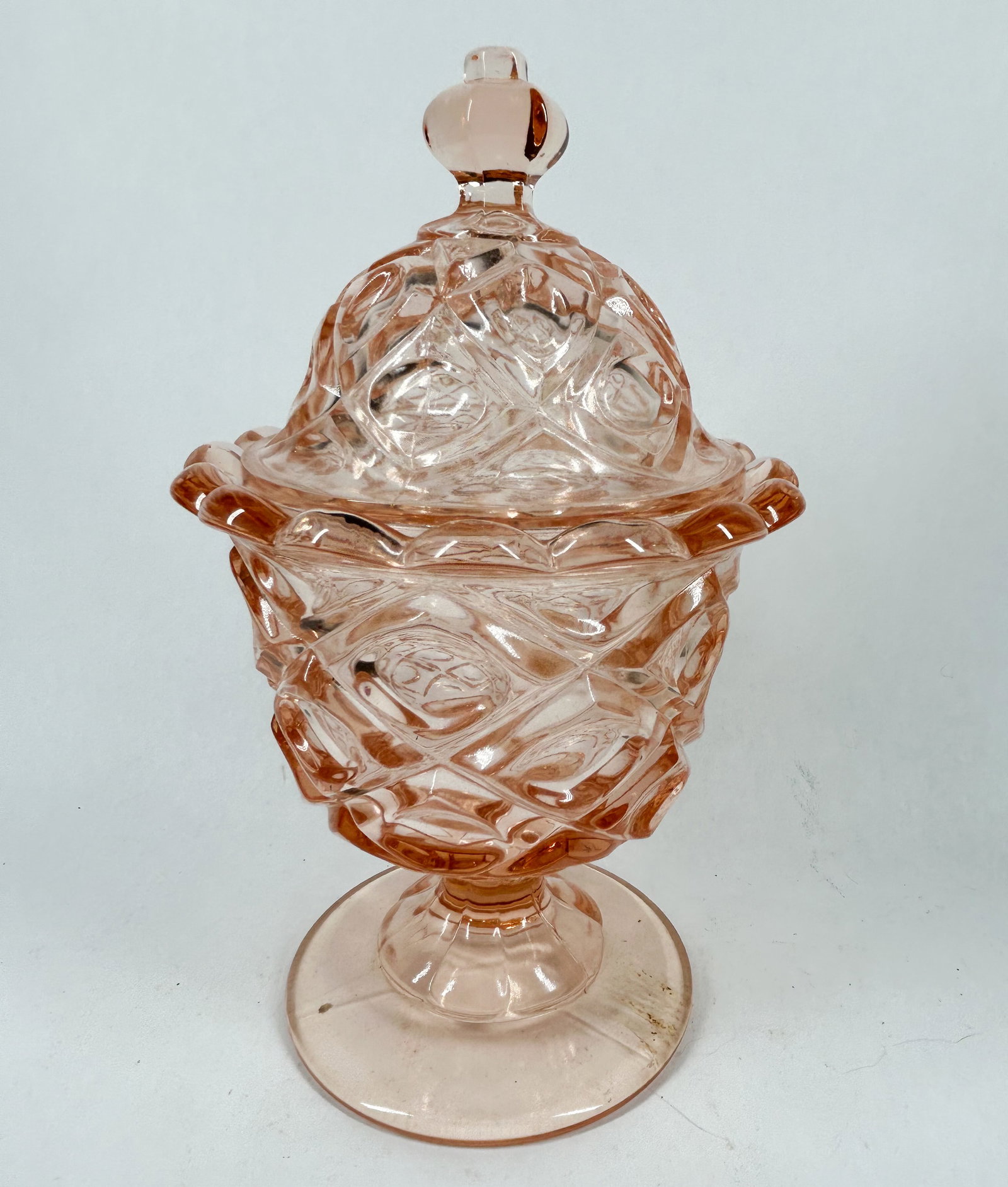 VIKING PINK GLASS COVERED DISH (1 of 5)