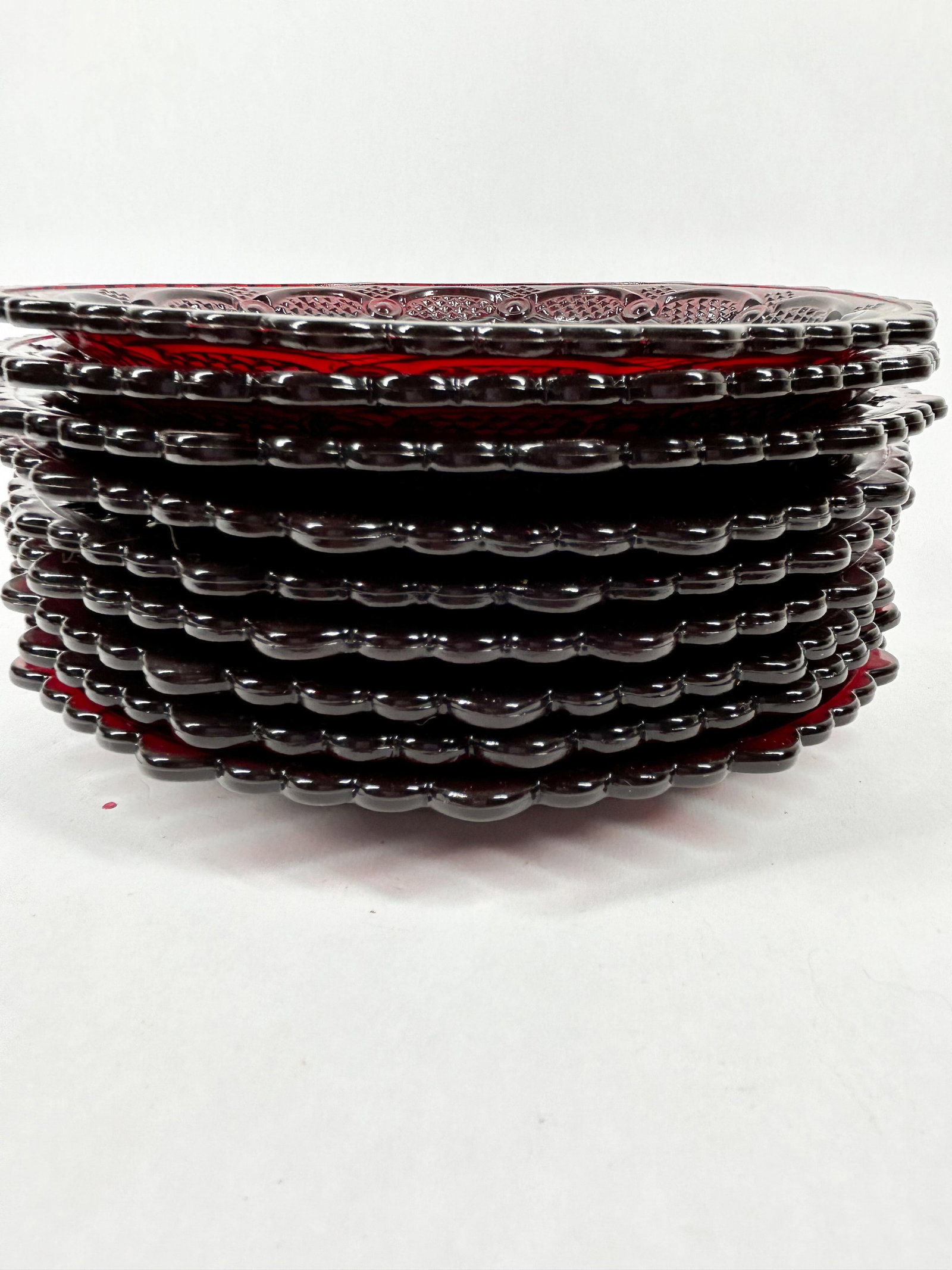 AVON RUBY RED SALAD PLATES, 1970S - 2