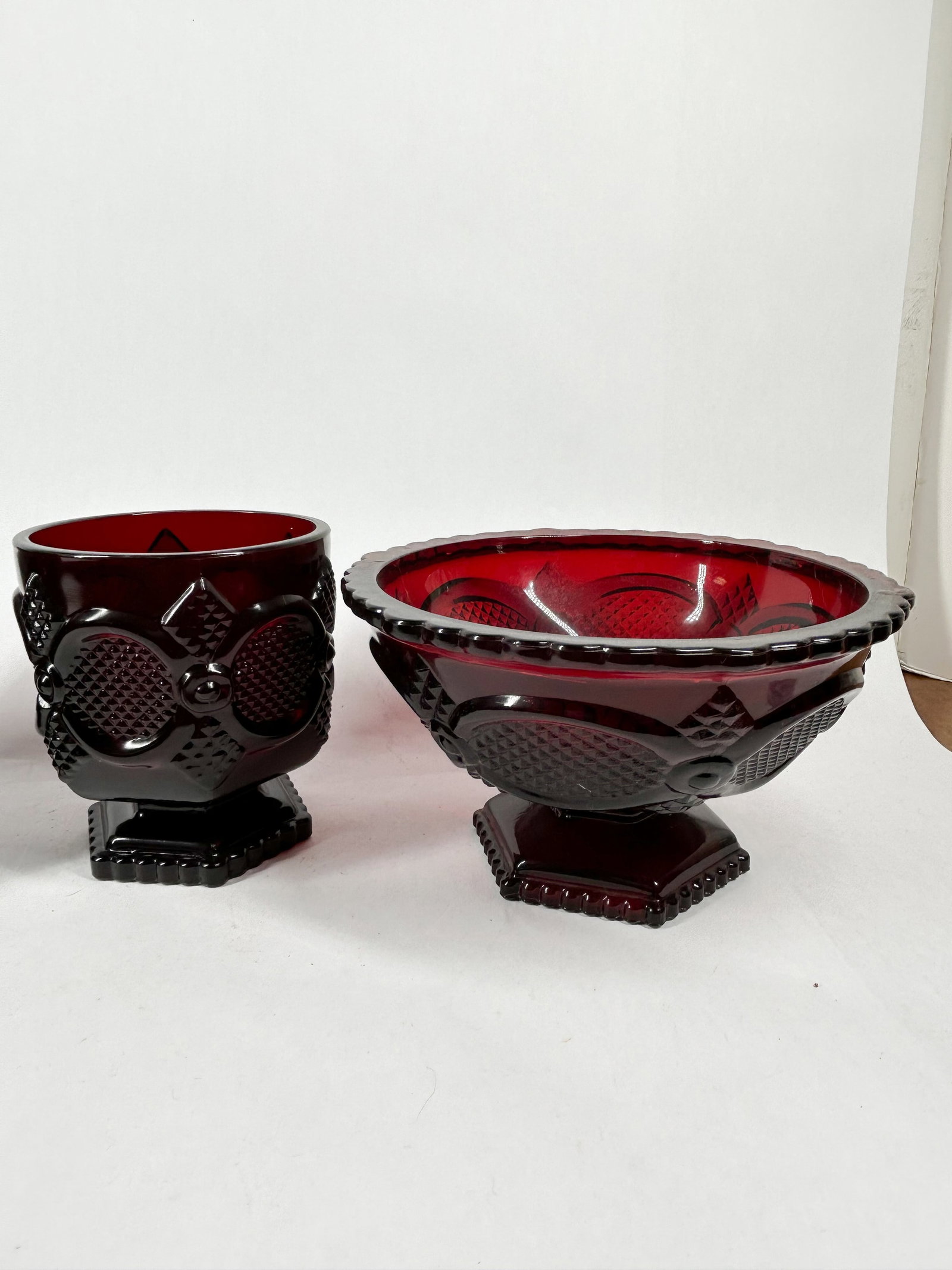 AVON CAPE COD RUBY RED GLASS GROUP - 3