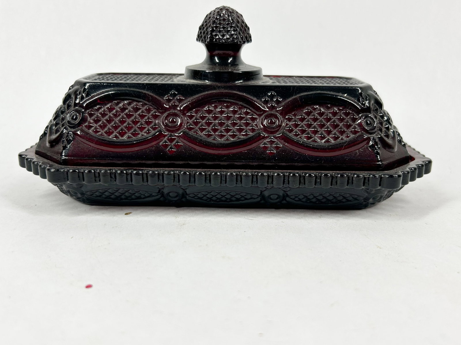AVON COVERED GLASS BUTTER DISH (1 of 6)