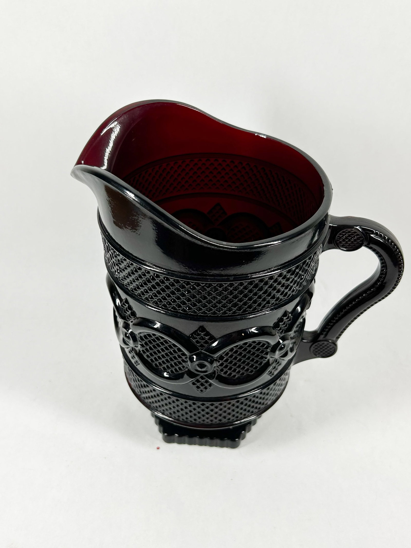 AVON RUBY GLASS CAPE COD PITCHER - 2