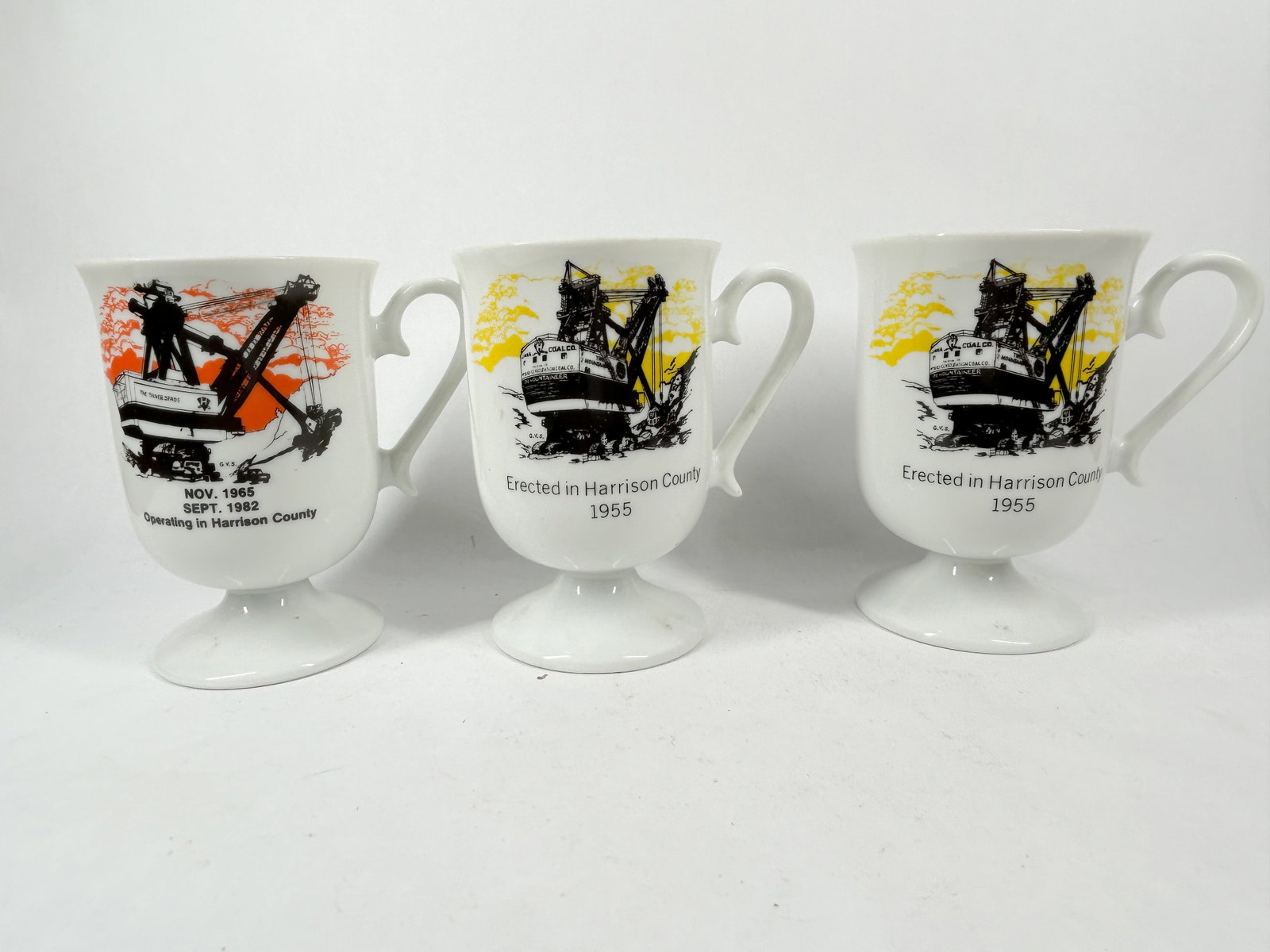 CERAMIC COAL MINING FOOTED MUGS (1 of 4)
