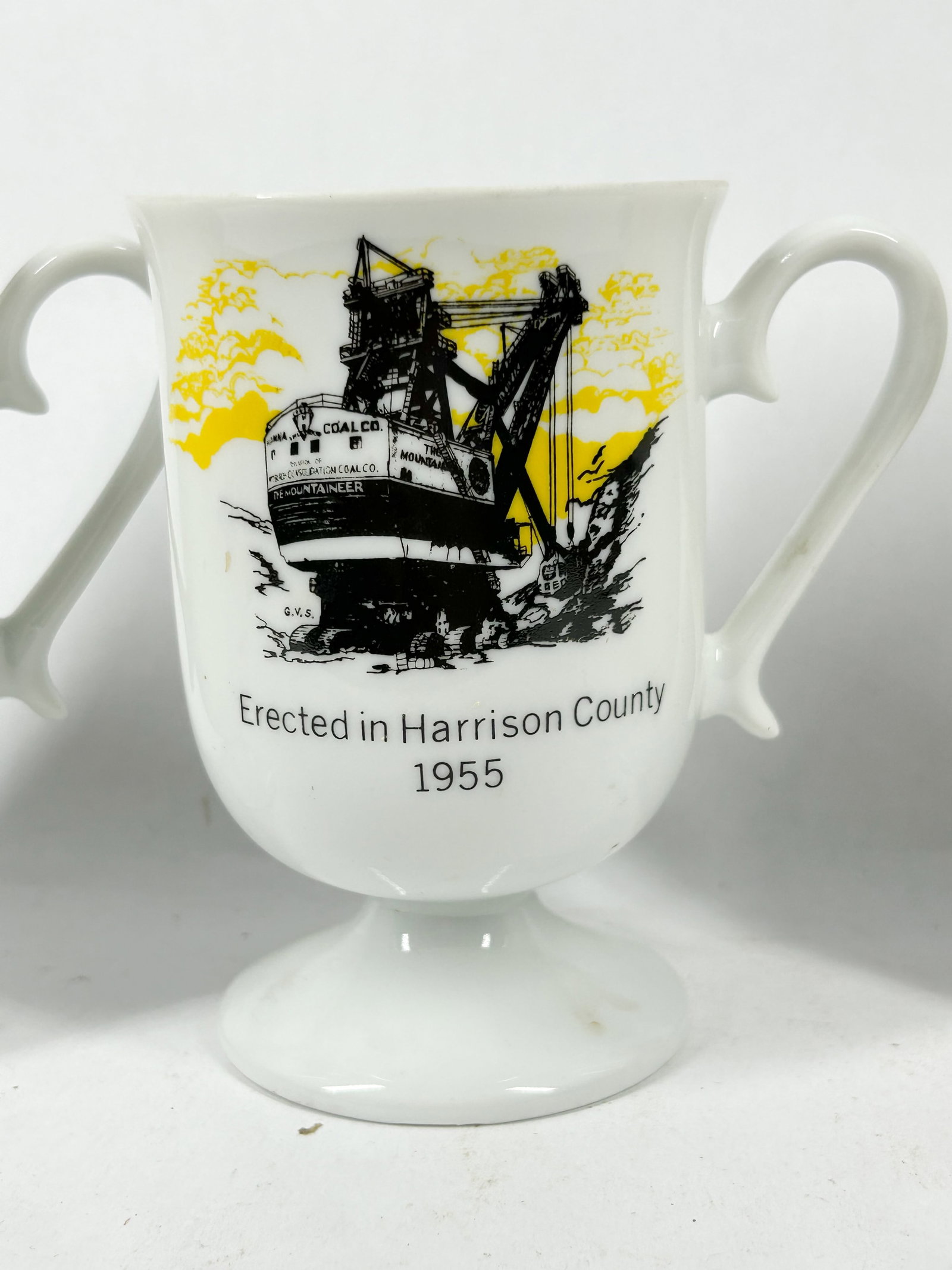 CERAMIC COAL MINING FOOTED MUGS - 3