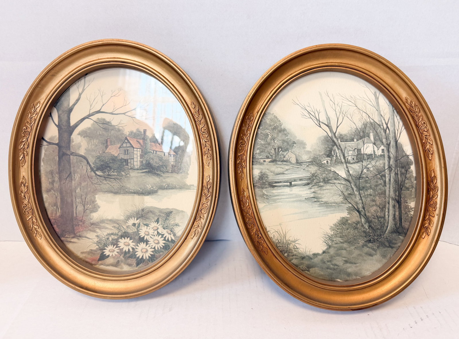 HOMCO OVAL LANDSCAPE PRINTS, 20TH CENTURY (1 of 2)