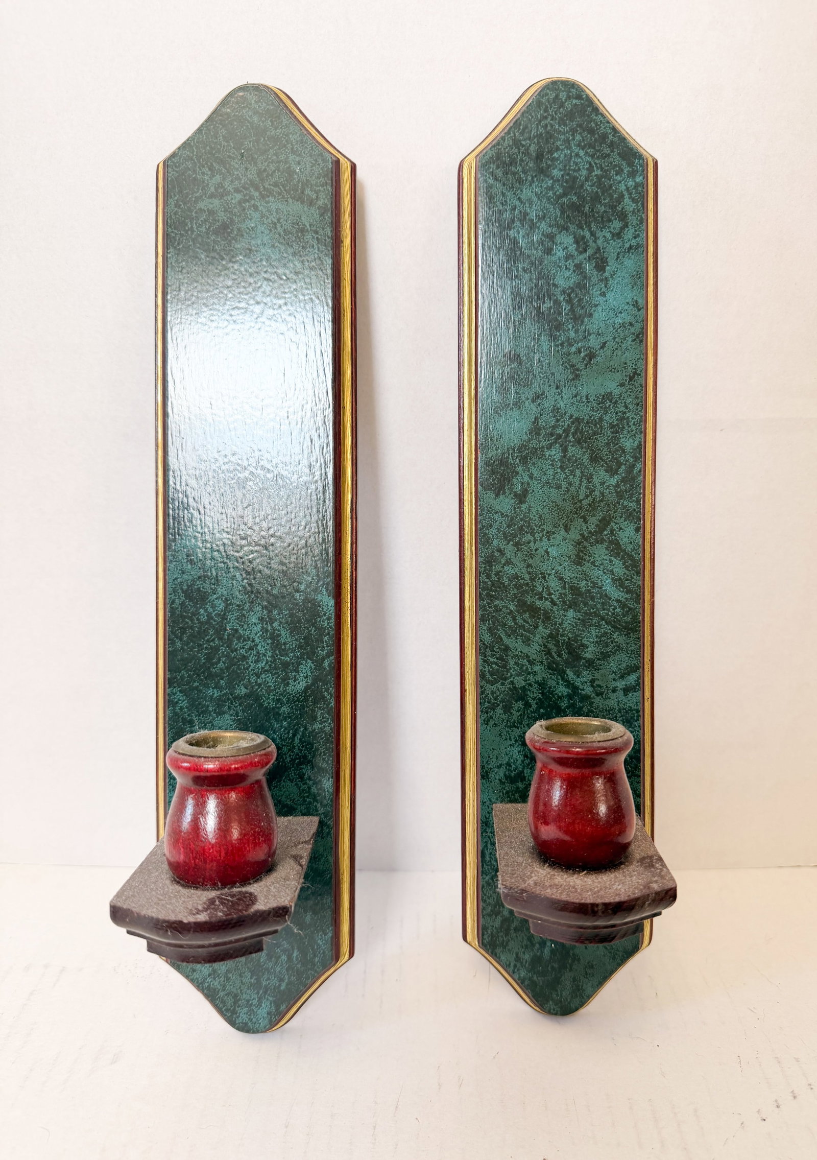 PAIR OF WOOD CANDLE SCONCES, 1970S (1 of 1)