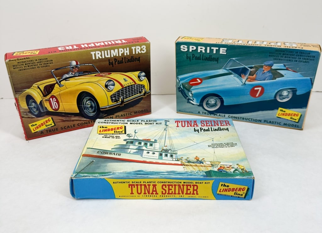 LINDBERG THREE PLASTIC MODEL KITS, 1960S (1 of 5)