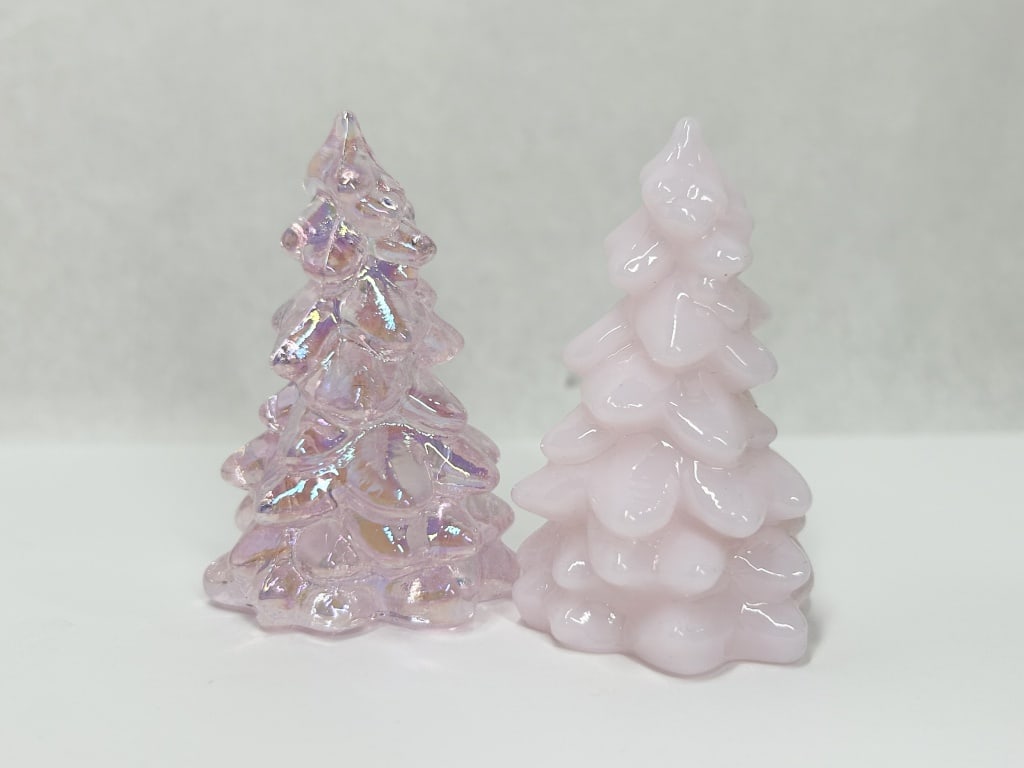MOSSER PINK PAIR OF CHRISTMAS TREES (1 of 2)