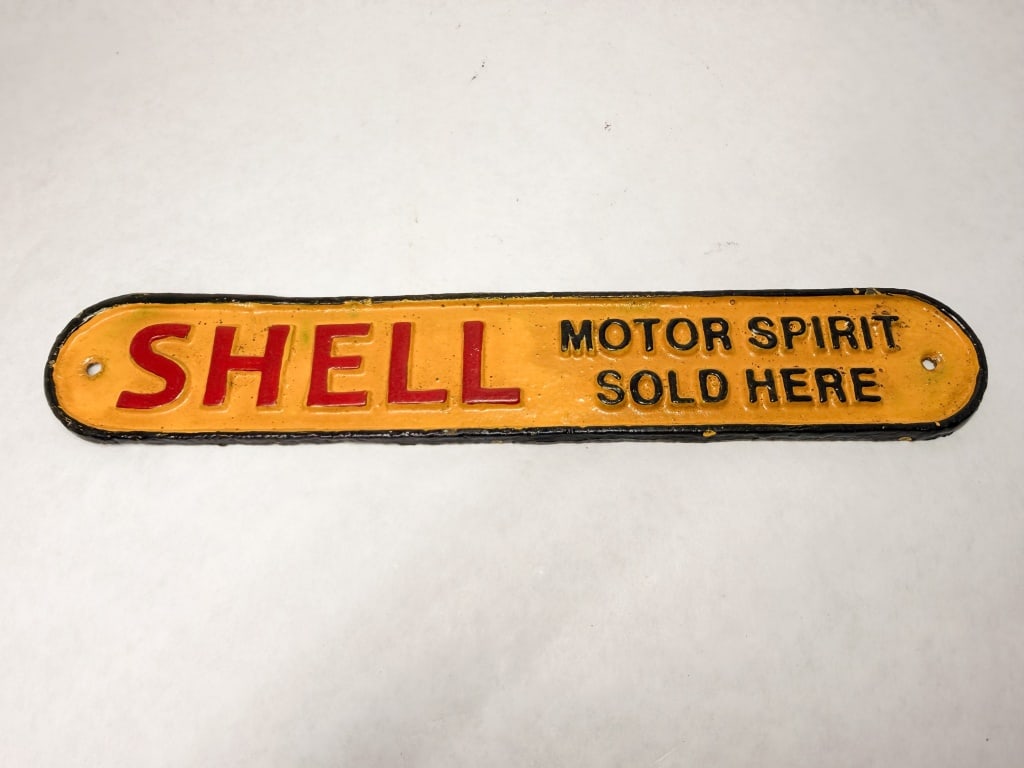 SHELL MOTOR SPIRIT CAST IRON SIGN (1 of 2)
