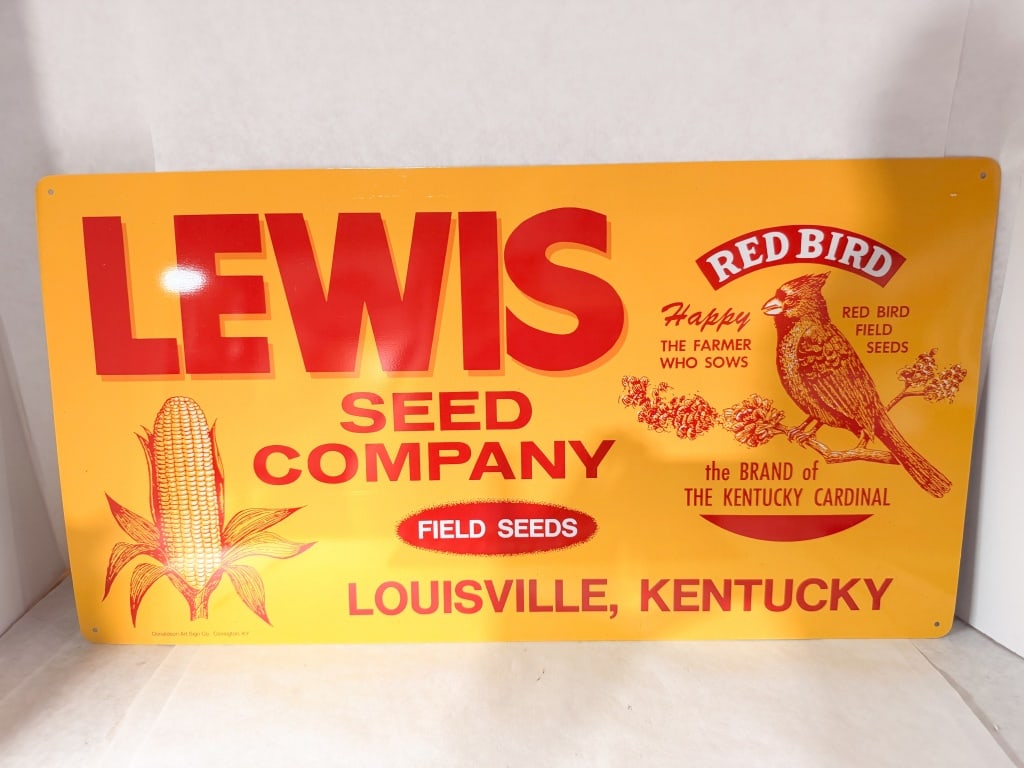 DONALDSON ART SIGN CO. LEWIS SEED METAL SIGN (1 of 2)