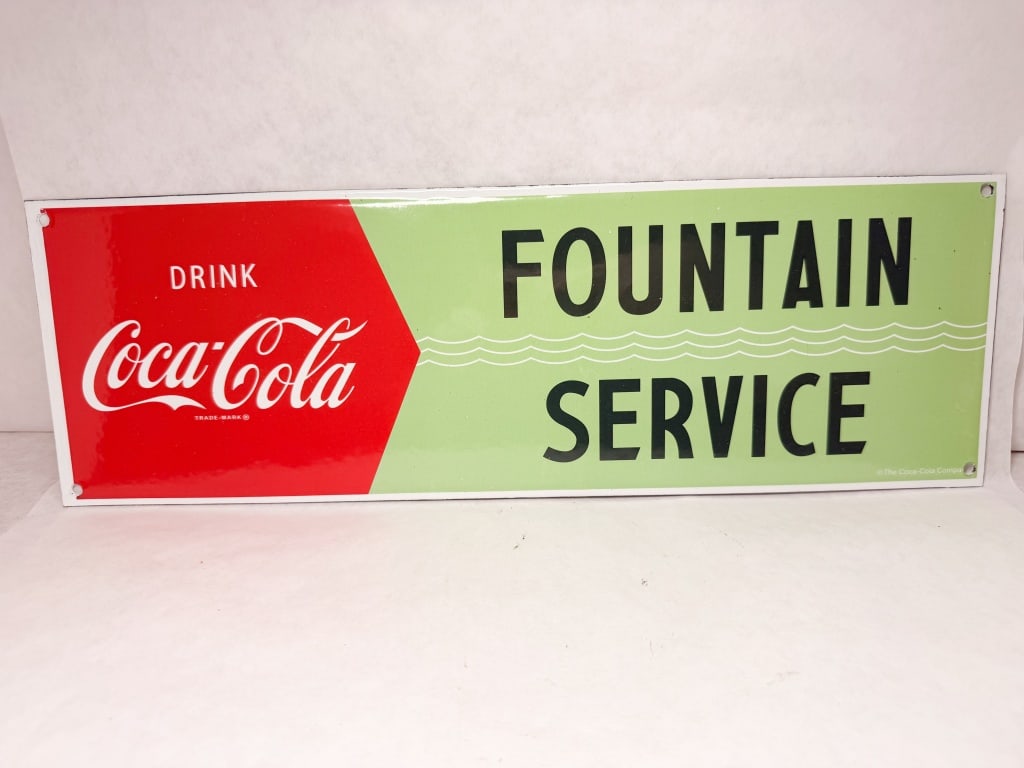 COCA-COLA FOUNTAIN SERVICE METAL SIGN (1 of 2)