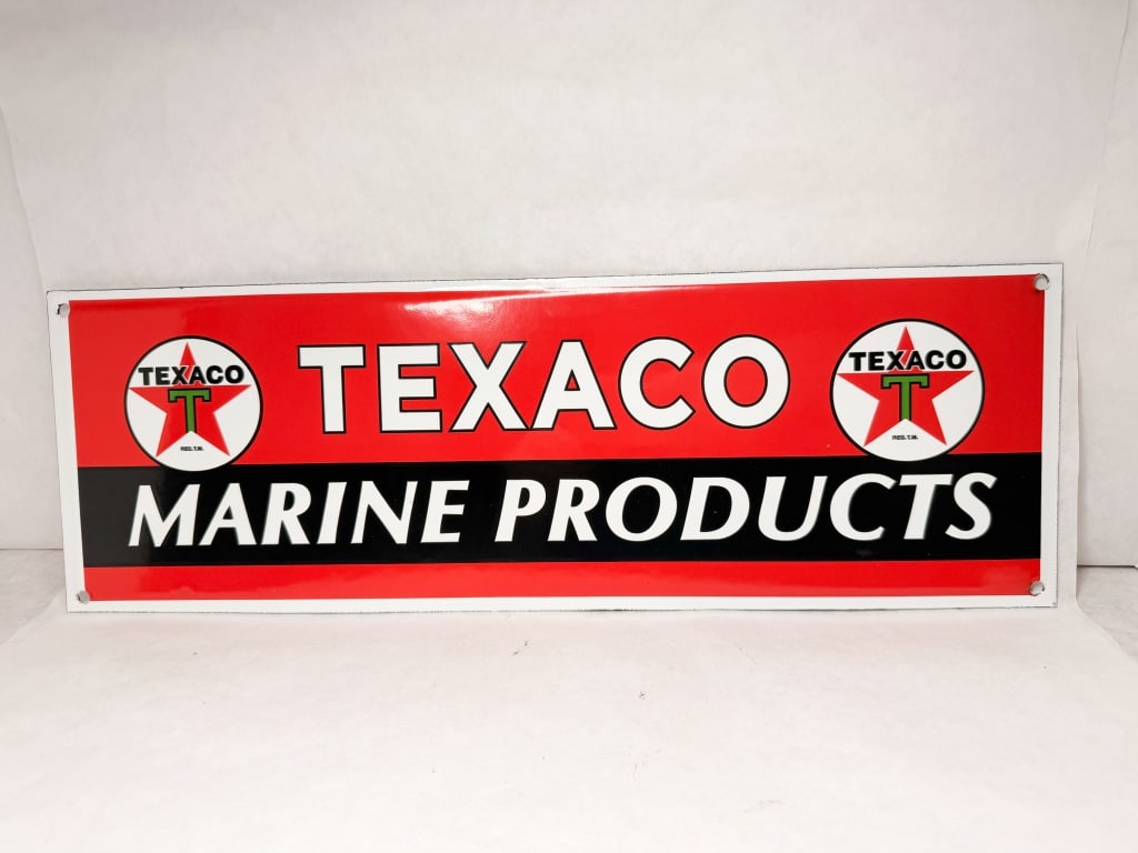 TEXACO MARINE PRODUCTS METAL SIGN (1 of 2)