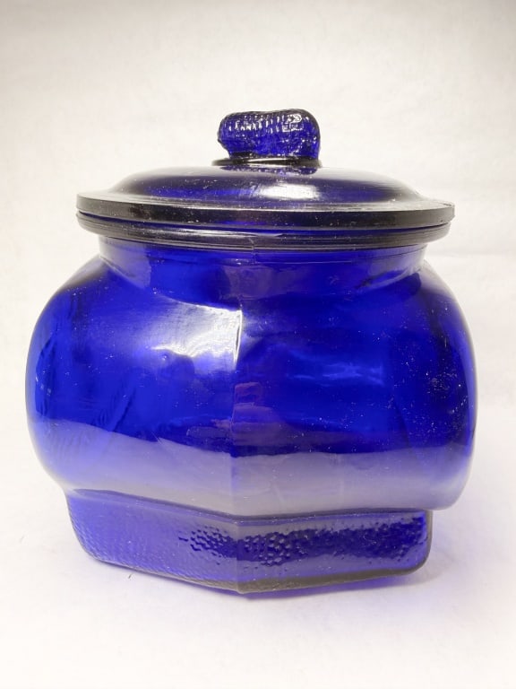 PLANTERS PEANUTS COBALT BLUE GLASS JAR (1 of 4)