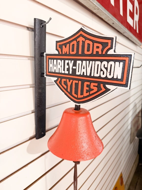 HARLEY-DAVIDSON CAST IRON WALL BELL - 2