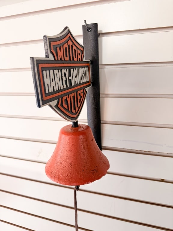 HARLEY-DAVIDSON CAST IRON WALL BELL - 4