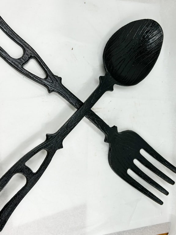 CAST IRON FORK AND SPOON SET (1 of 3)