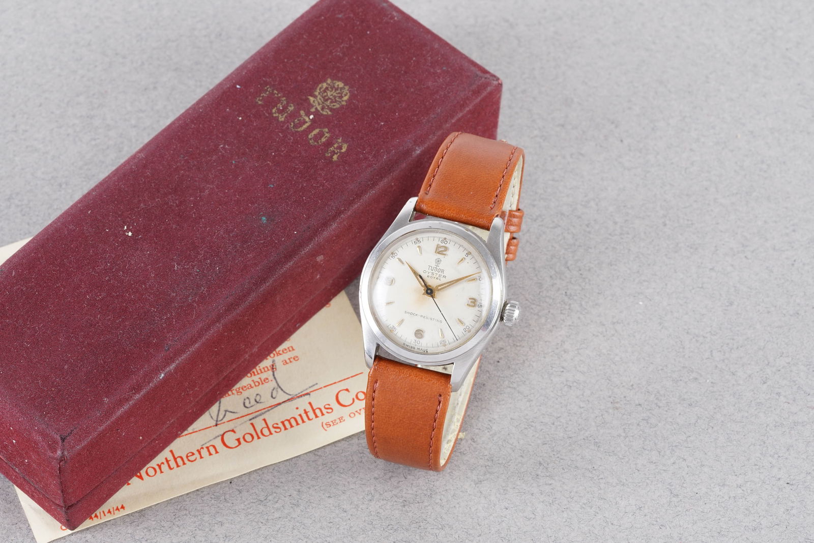 TUDOR OYSTER ROYAL SHOCK RESISTING W/ BOX & PAPERS REF. 7803 CIRCA 1954 (1 of 5)